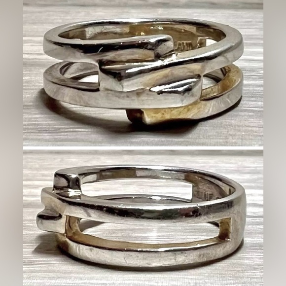 Vintage Designer NF CHAPAL ZENRAY Sterling Silver Modernist Ring, Size 8.25 - Picture 1 of 6